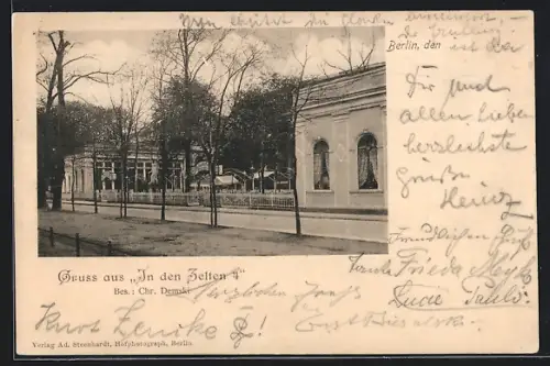 AK Berlin-Tiergarten, Gasthaus In den Zelten 4, Bes. Chr. Demski