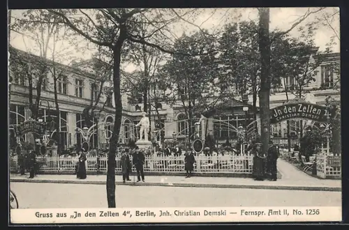 AK Berlin-Tiergarten, Restaurant In den Zelten 4, Inh. Christian Demski