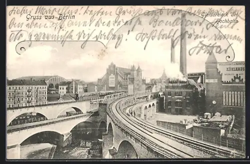 AK Berlin-Kreuzberg, Gleisdreieck der Hochbahn