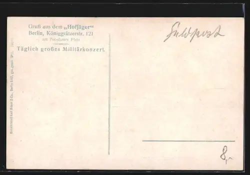 AK Berlin, Gasthof Hofjäger in der Königgrätzerstrasse 121