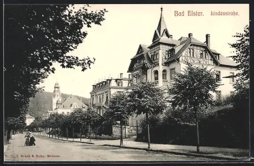 AK Bad Elster, Blick in die Lindenstrasse