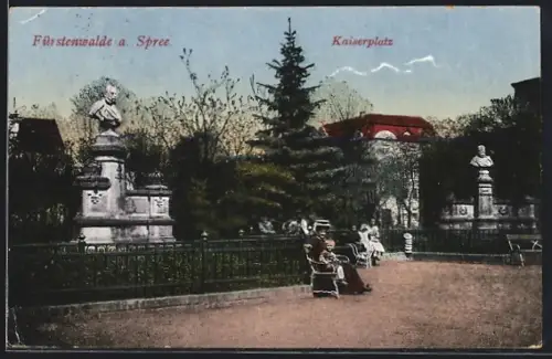 AK Fürstenwalde a. Spree, Partie am Kaiserplatz