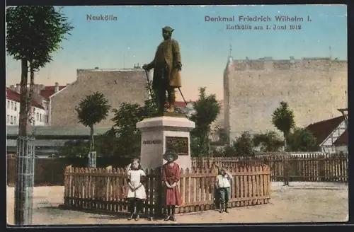 AK Berlin-Neukölln, Denkmal Friedrich Wilhelm I., Enthüllt 1912