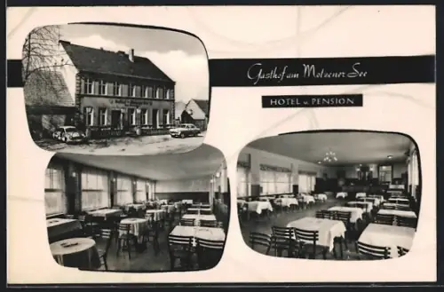 AK Motzen /Kr. Königs Wusterhausen, Gasthof am Motzener See, Innenansichten