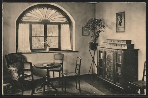 AK Oberaudorf, Landheim Dr. Carl Riemerschmid-Stiftung, Stifter-Zimmer, Innenansicht