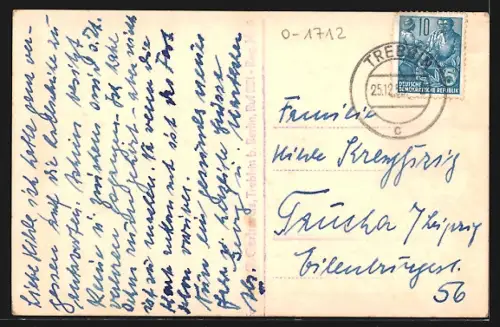 AK Trebbin /Berlin, Siedlung Freie Scholle, Schwimmbad, Markt, Internat, Wappen