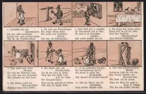 AK Treuenbrietzen, Ballade Sabinchen war ein Frauenzimmer mit Illustrationen, Jura