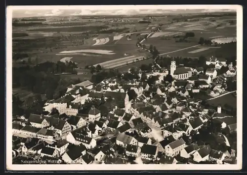 AK Wurzach /Wttbg., Teilansicht mit Salvatorkolleg, Fliegeraufnahme