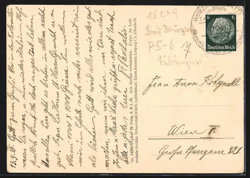 AK Wurzach /Wttbg., Teilansicht mit Salvatorkolleg, Fliegeraufnahme