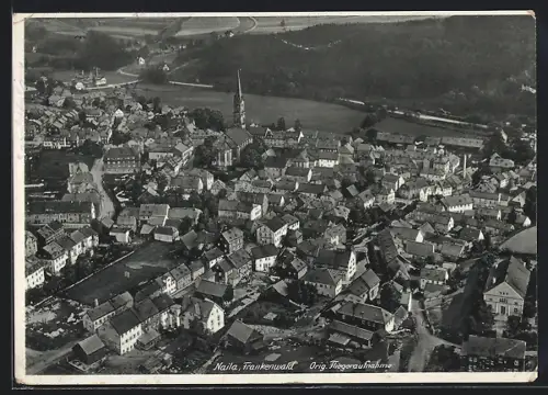 AK Naila, Frankenwald, Teilansicht, Fliegeraufnahme