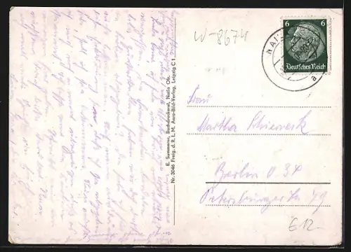 AK Naila, Frankenwald, Teilansicht, Fliegeraufnahme