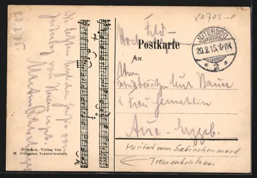 Künstler-AK Treuenbrietzen, Moritat vom Sabinchenmord