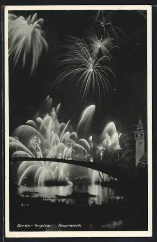 AK Berlin-Treptow, Treptow im Feuerwerk