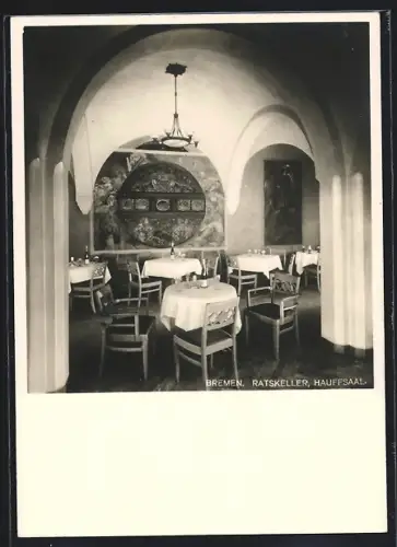 AK Bremen, Gasthaus Ratskeller, Hauptsaal, Innenansicht