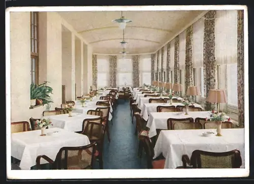 AK Gernrode /Harz, Kurhotel Stubenberg, Terrasse mit Fernsicht