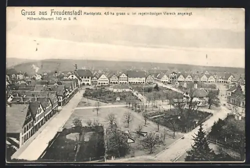 AK Freudenstadt, Marktplatz aus der Vogelschau
