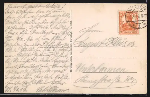 AK Witten a. d. Ruhr, Königsplatz mit Kriegerdenkmal