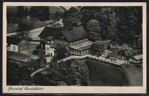 AK Jonsdorf, Hotel Gondelfahrt aus der Vogelschau