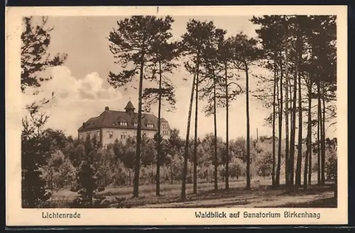 AK Berlin-Lichtenrade, Waldblick auf Sanatorium Birkenhaag