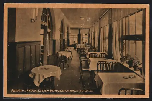 AK Potsdam-Bornstedt, Gaststätte und Kaffee Elsässer Weinstuben, Veranda
