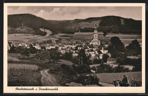 AK Stadtsteinach i. Frankenwald, Gesmtpanorama mit Kirche
