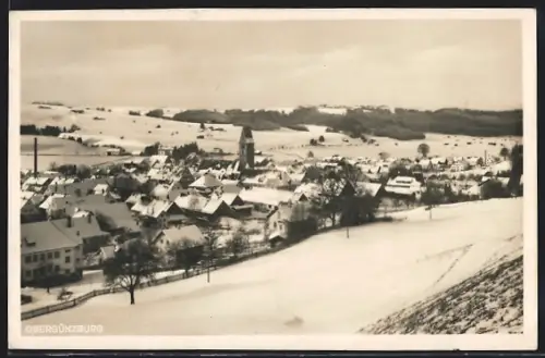 AK Obergünzburg, Totalansicht im Winter