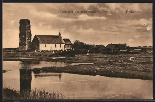 AK Pellworm, Turmruine der alten Kirche