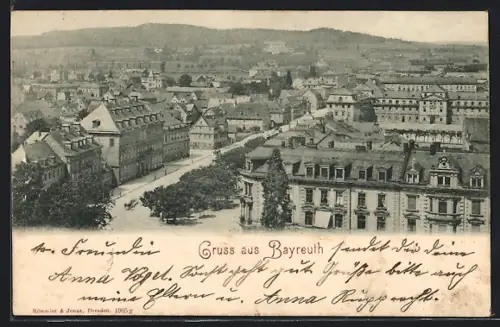 AK Bayreuth, Gesamtansicht aus der Vogelschau