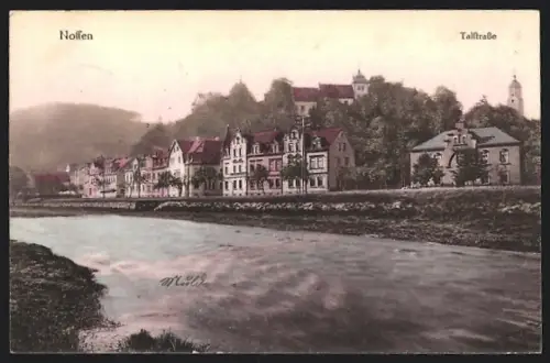 AK Nossen, Talstrasse, Flussansicht, Häuserzeile