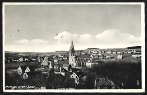AK Hüttigweiler /Saar, Ortsansicht mit Kirche