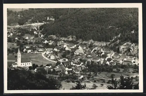 AK Kleinlützel /Sol., Gesamtansicht mit Kirche aus der Vogelschau