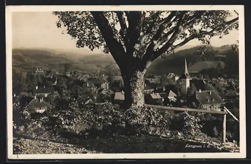 AK Langnau i. E., Teilansicht mit Kirche