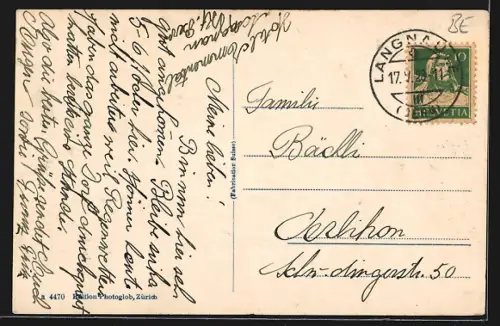 AK Langnau i. E., Teilansicht mit Kirche