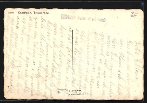 AK Krattigen /Thunersee, Panorama mit Bergen