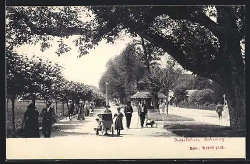 AK Interlaken, Höhenweg mit Pavillon