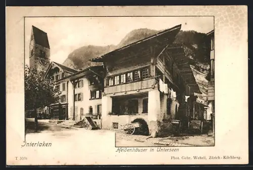 AK Interlaken, Heidenhäuser in Unterseen