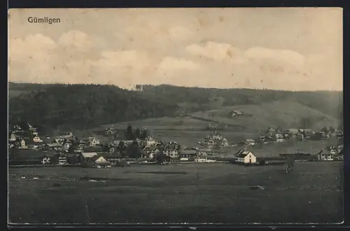 AK Gümligen, Teilansicht mit Bäumen