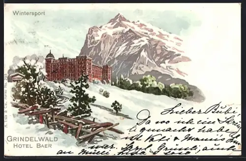 AK Grindelwald, Hotel Baer im Schnee