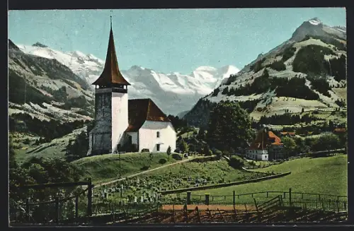 AK Frutigen, Panorama mit Kirche