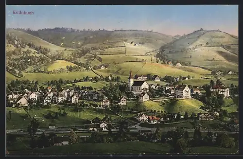 Künstler-AK Entlebuch, Teilansicht mit Kirche