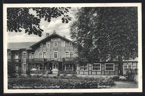 AK Bad Kösen, Hotel Salzmann mit Konditorei und Cafe