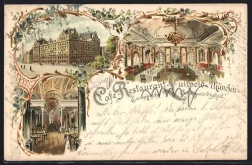 Lithographie München, Cafe-Restaurant-Luitpold, Innenansichten