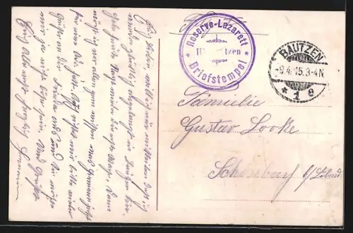 AK Bautzen, Alte Wasserkunst und Michaeliskirche, Fahne, Passepartout