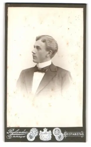 Fotografie Oscar Rylander, Kristianstad, Porträt eines eleganten jungen Mannes