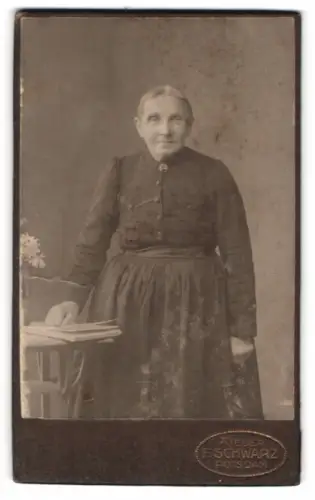 Fotografie F. Schwarz, Potsdam, Porträt einer älteren Dame
