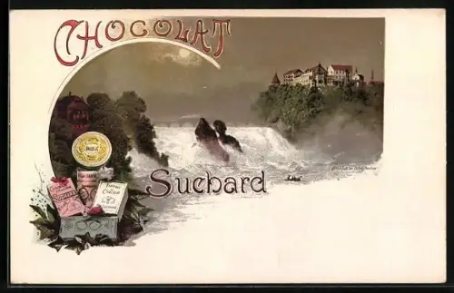 AK Rheinfall bei Schaffhausen, Chocolat Suchard