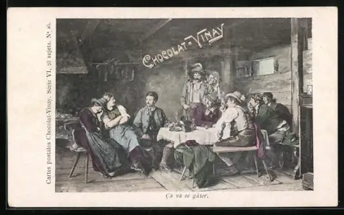 AK Chocolat-Vinay, Ca va se gâter, Szene in Gasthaus
