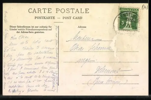 AK Engelberg, Dorfstrasse mit Victoria Hôtel Hug