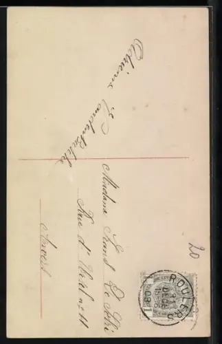 Foto-AK RPH SBW Nr. 01199/1200: Fräulen mit Sekt vor Uhr, Neujahrsgruss