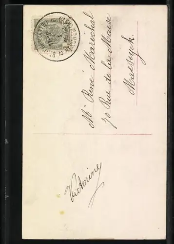 Foto-AK RPH SBW Nr. 1791/92: Fräulein im Mantel mit Geldsäcken, Neujahrsgruss